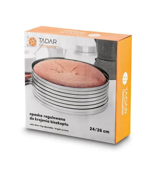 TADAR Regulowana obręcz do cięcia biszkoptu 24-26 cm