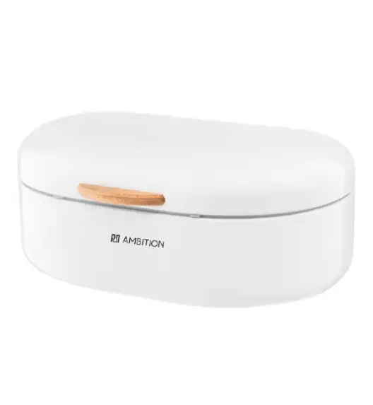 AMBITION OLIVIER Chlebak stalowy 35 x 24 x 14,5 cm / biały