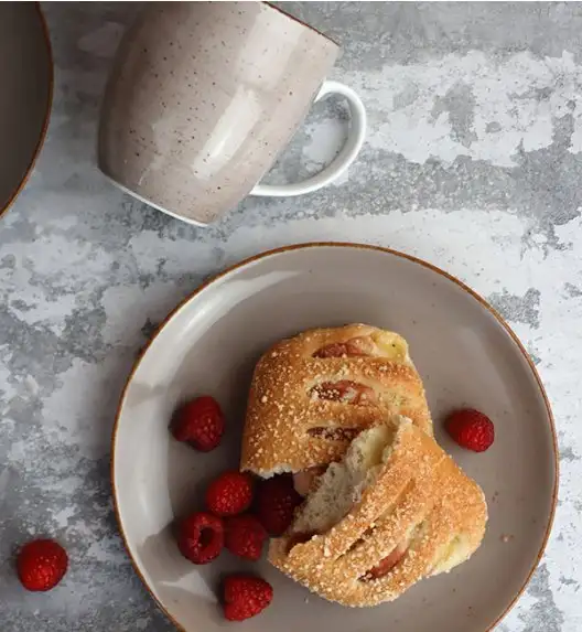 LUBIANA BOSS 6630T Serwis obiadowo - kawowy 36 el / 6 osób / brązowy / porcelana ręcznie malowana