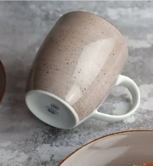 LUBIANA BOSS 6630T Serwis obiadowo - kawowy 72 el / 12 osób / brązowy / porcelana ręcznie malowana