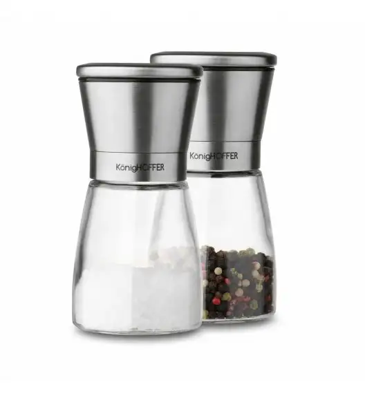 KONIGHOFFER THOR Zestaw młynków ręcznych do soli i pieprzu 170 ml / srebrne