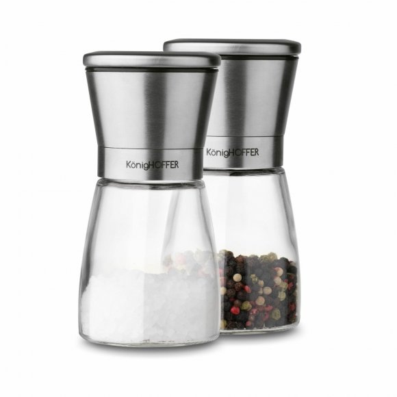 KONIGHOFFER THOR Zestaw młynków ręcznych do soli i pieprzu 170 ml / srebrne