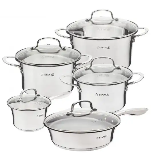 STARKE PRO SINTESI Zestaw garnków nierdzewnych z patelnią 10 el / indukcja