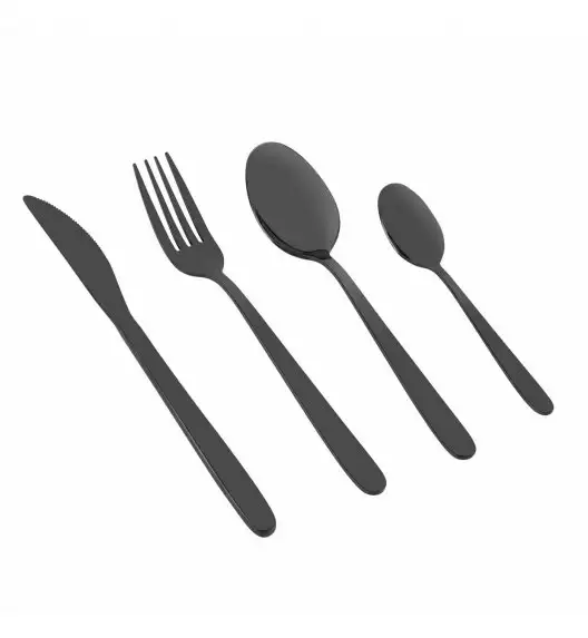 STARKE TITANO Czarne sztućce Komplet 24 el w pudełku / 6 osób / stal szlachetna