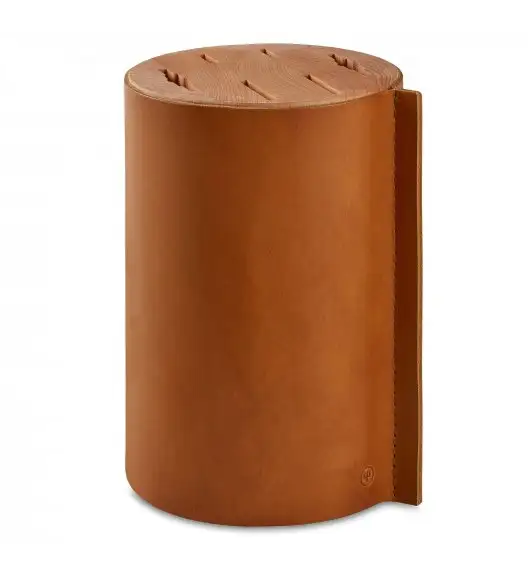 WÜSTHOF AMICI Blok na 6 noży / drewno bukowe / skóra