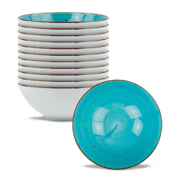 LUBIANA BOSS 6630L 12x Salaterka 21 cm / morska / porcelana ręcznie malowana