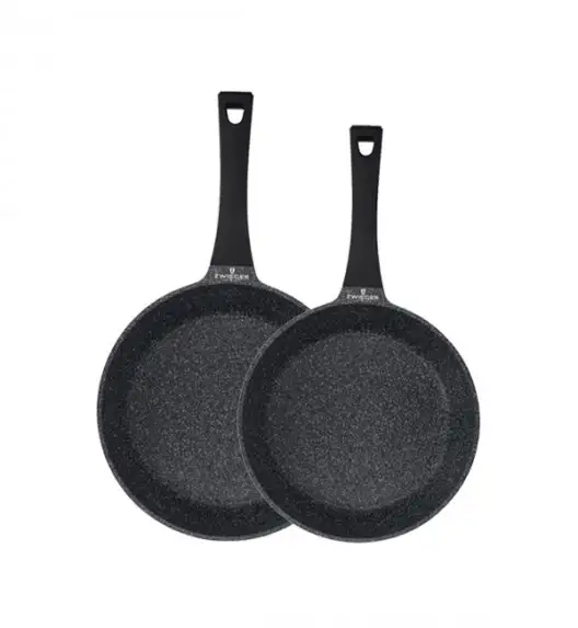 ZWIEGER BLACK STONE Komplet patelni uniwersalnych 24 + 28 cm / GREBLON non-stick