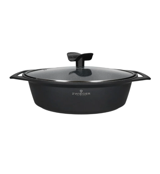 ZWIEGER BLACK STONE Zestaw garnków z pokrywkami 20, 24, 28 cm + Rondel 16 cm + Patelnie 20, 24, 28 cm + Brytfanna 33 cm + Pokrywki Tadar