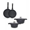ZWIEGER BLACK STONE Zestaw garnków z pokrywkami 24, 28 cm + Patelnie 24, 28 cm