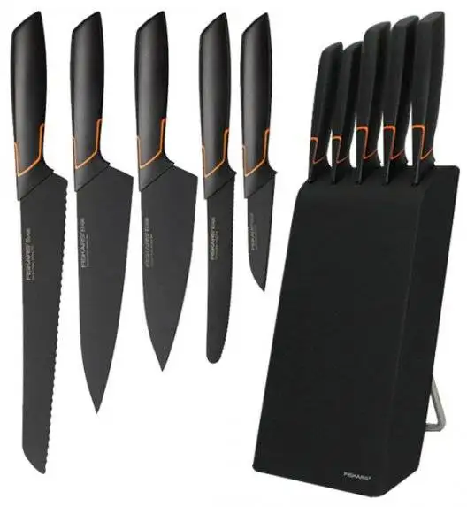FISKARS EDGE 1003099 Zestaw 5 noży kuchennych w bloku / japońska stal nierdzewna