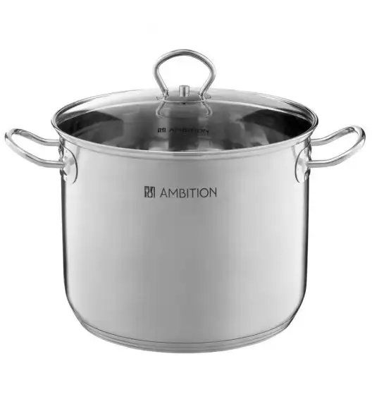 AMBITION ACERO Garnek wysoki z pokrywką 24 cm / 8,4 l / stal nierdzewna