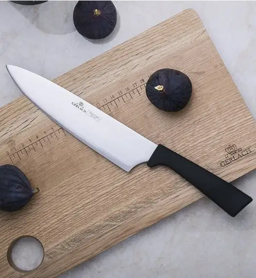 GERLACH SMART BLACK 994 Zestaw noży w bloku 6 elementów + Tasak z deską + deski drewniane / antypoślizgowa rękojeść 