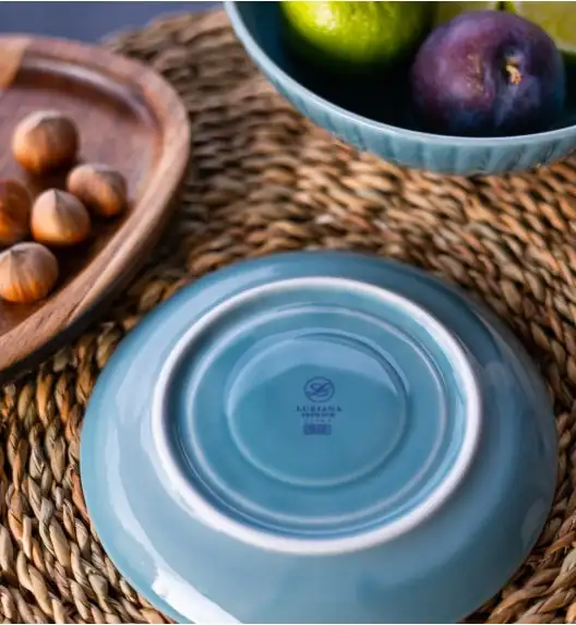 LUBIANA DAISY WATERFALL K6 Serwis obiadowy 6 osób / 18 elementów / turkusowy