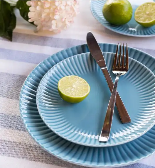 LUBIANA DAISY WATERFALL K6 Serwis obiadowy 18 osób / 54 elementy / turkusowy