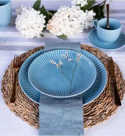 LUBIANA DAISY WATERFALL K6 Serwis obiadowy 24 os / 72 elementy / turkusowy