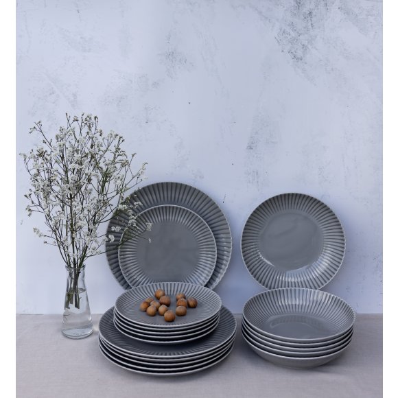 LUBIANA DAISY CLOUD K1 Serwis obiadowy 12 osób / 36 elementów / szary