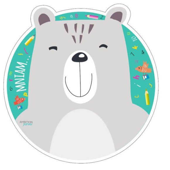 AMBITION JUNIOR TEDDY Mata stołowa okrągła 33,5 cm