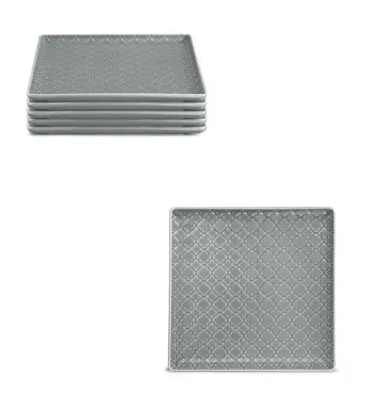 LUBIANA MARRAKESZ K1 6xTalerz deserowy 17 cm / szary 