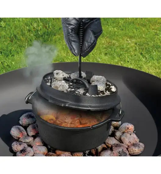 Küchenprofi Garnek żeliwny z akcesoriami do używania na grillu i nad ogniskiem / 3,5 l