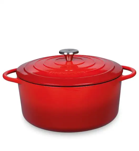 Küchenprofi garnek do zapiekania 5,3l / emaliowane żeliwo / 26 cm / czerwony