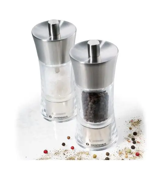 ZASSENHAUS Zestaw 2 młynków do soli i pieprzu / 5,8 x 14 cm / stalowo-akrylowe