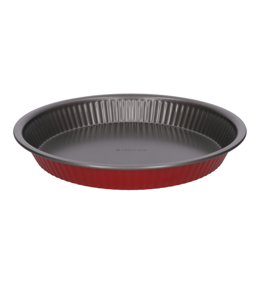 WYPRZEDAŻ! VITTERO Forma stalowa na ciasto kruche 28 cm / czerwona / stal węglowa
