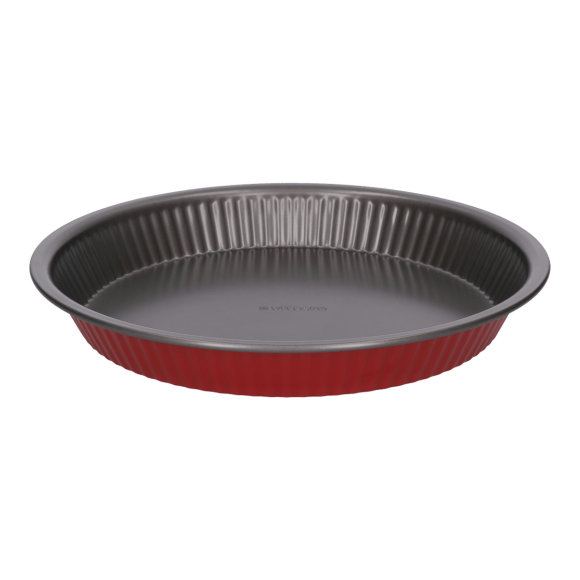 WYPRZEDAŻ! VITTERO Forma stalowa na ciasto kruche 28 cm / czerwona / stal węglowa