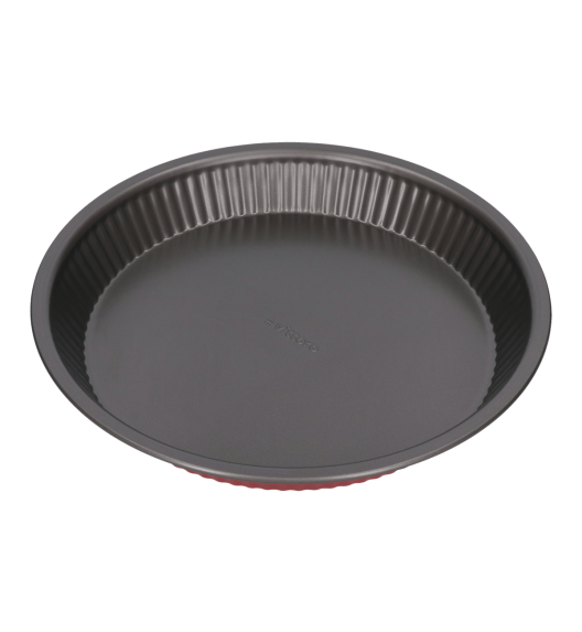 WYPRZEDAŻ! VITTERO Forma stalowa na ciasto kruche 28 cm / czerwona / stal węglowa