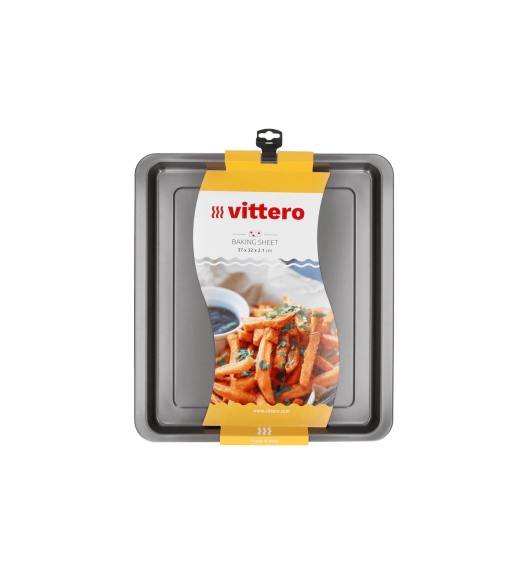 WYPRZEDAŻ! VITTERO Stalowa forma płaska 37 cm / czerwona / stal węglowa