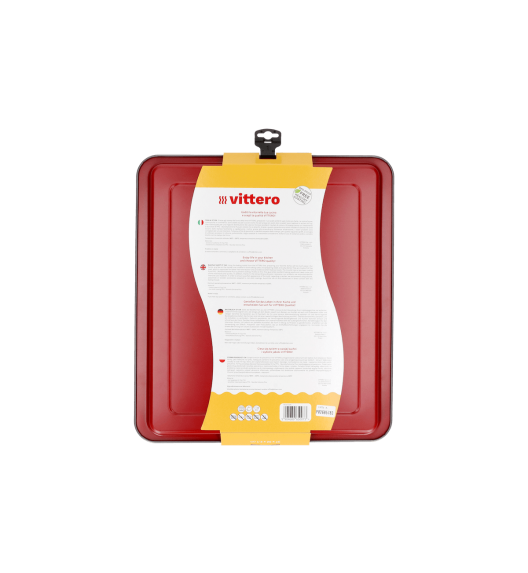 WYPRZEDAŻ! VITTERO Stalowa forma płaska 37 cm / czerwona / stal węglowa