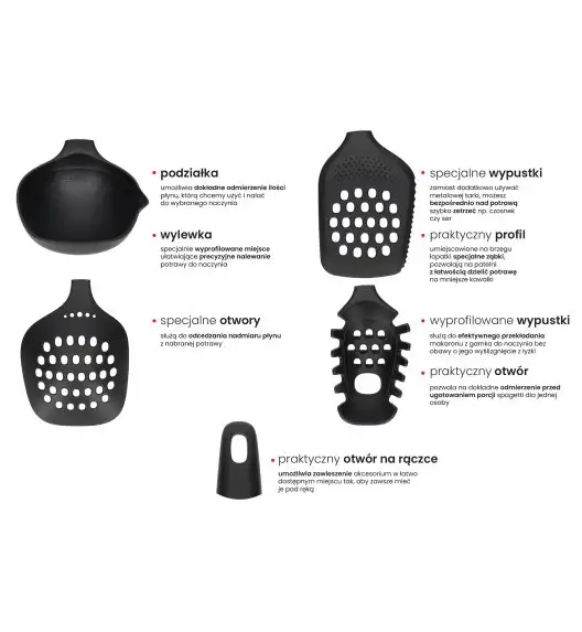 ZWIEGER BLACK STONE Podbierak 35 cm /  Tworzywo sztuczne