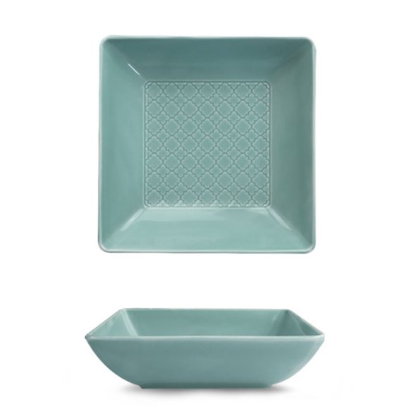 LUBIANA MARRAKESZ MORSKI Talerz głęboki 18 cm / kwadratowy 