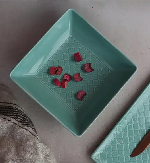 LUBIANA MARRAKESZ MORSKI Talerz głęboki 18 cm / kwadratowy 