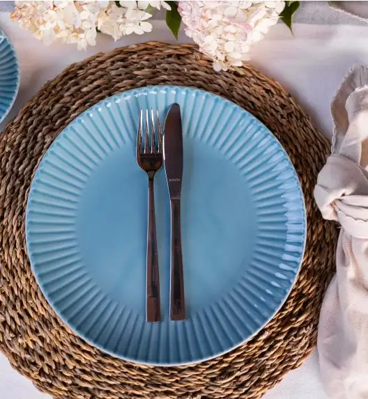 LUBIANA DAISY WATERFALL K6 Serwis obiadowy 24 osoby / 96 elementów / turkusowy