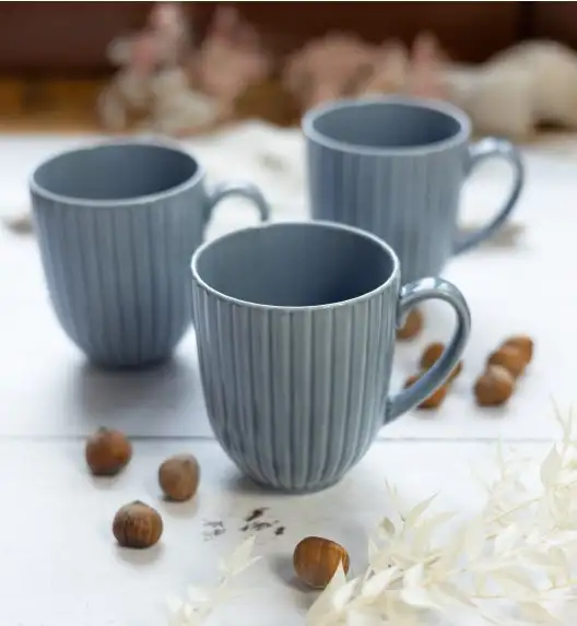 LUBIANA DAISY SEASIDE K9 Serwis obiadowy 6 osób / 24 elementy / szaro - niebieski