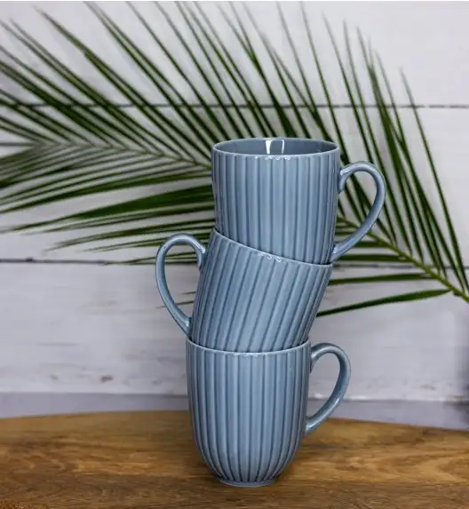 LUBIANA DAISY SEASIDE K9 Serwis obiadowy 18 osób / 72 elementy / szaro - niebieski