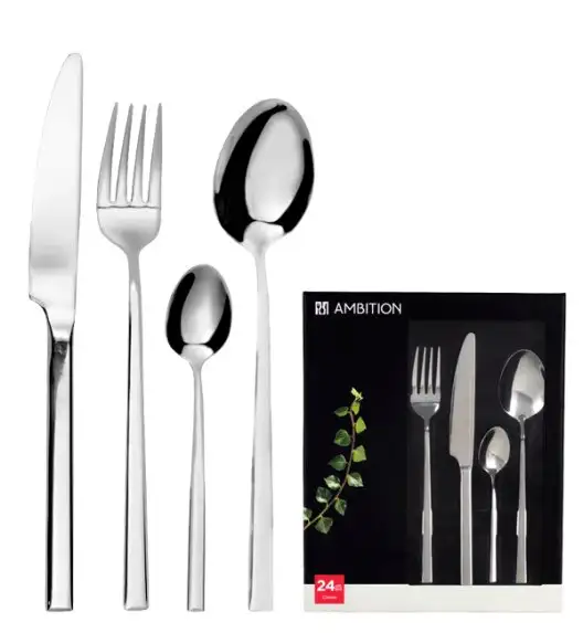 AMBITION COMO Komplet sztućców 24 el dla 6 osób w pudełku