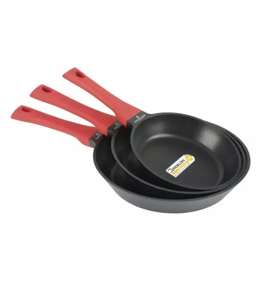 ZWIEGER OBSIDIAN Komplet 7 patelni + pokrywki uniwersalne Tadar / Grillowa, naleśnikowa, wok / powłoka GREBLON non- stick
