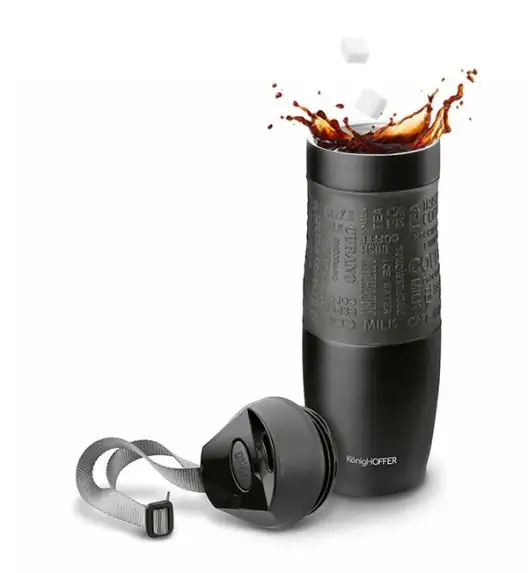 KonigHOFFER FRIZO Kubek termiczny 480 ml  / czarno-szary / stal nierdzewna