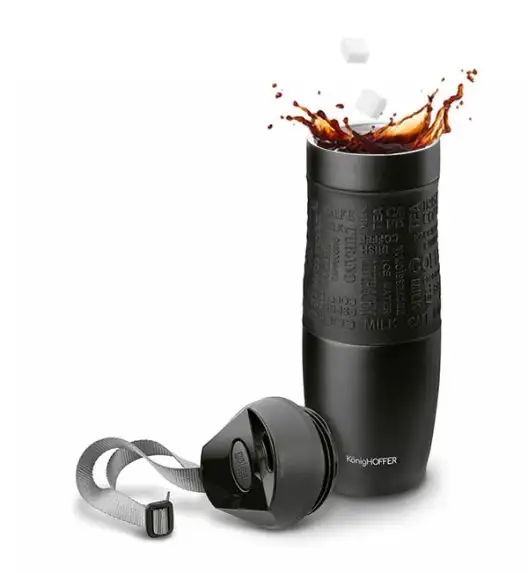 KonigHOFFER FRIZO Kubek termiczny 480 ml  / czarny / stal nierdzewna