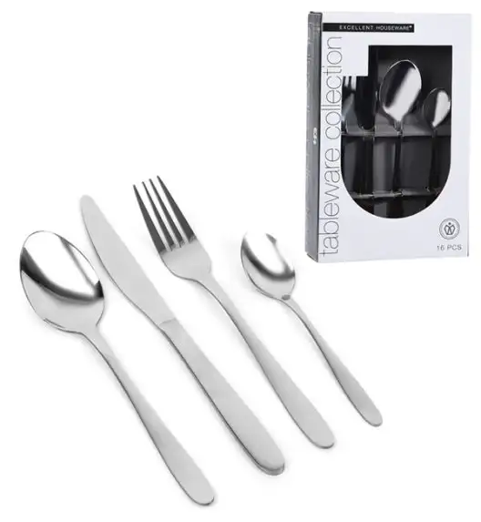 EXCELLENT HOUSEWARE Sztućce komplet 16 el dla 4 os / stal nierdzewna