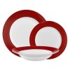 AMBITION AURA RED Serwis obiadowy / talerze 18-elementów dla 6 osób