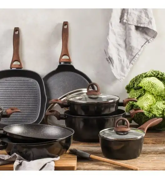 AMBITION DARKWOOD Garnek 20 cm z powłoką Qualum Basic Stone Edition