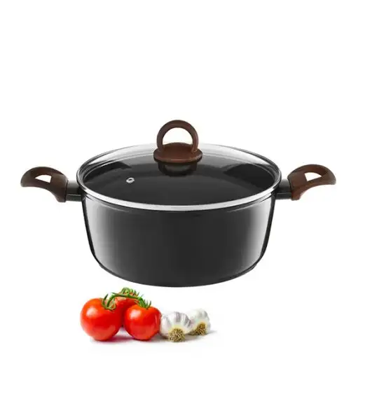 AMBITION DARKWOOD Garnek 28 cm z powłoką Qualum Basic Stone Edition