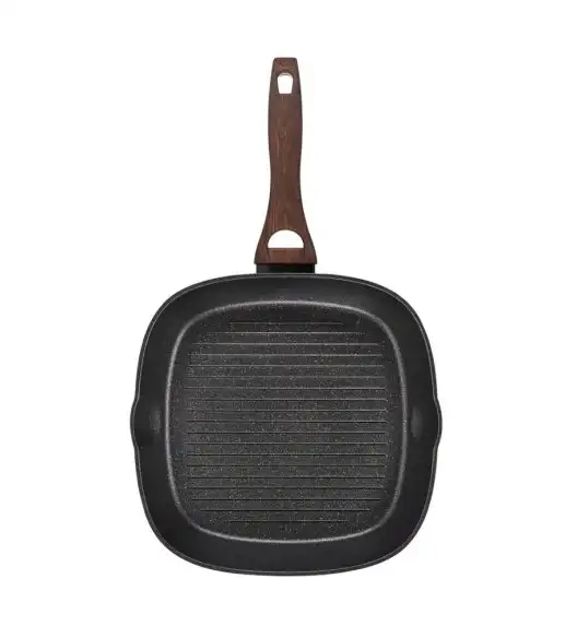 AMBITION DARKWOOD Patelnia grillowa 26 x 26 cm z powłoką Qualum Basic Stone Edition