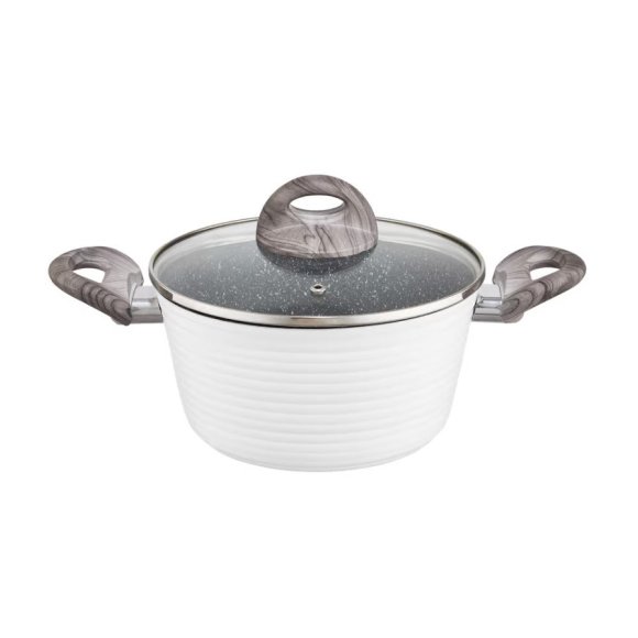 AMBITION WAVY Garnek 24 cm z powłoką Qualum Basic Stone Edition