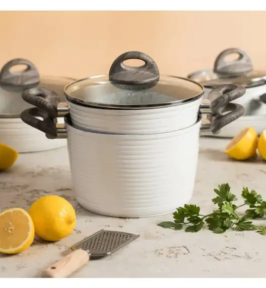 AMBITION WAVY Garnek 24 cm z powłoką Qualum Basic Stone Edition