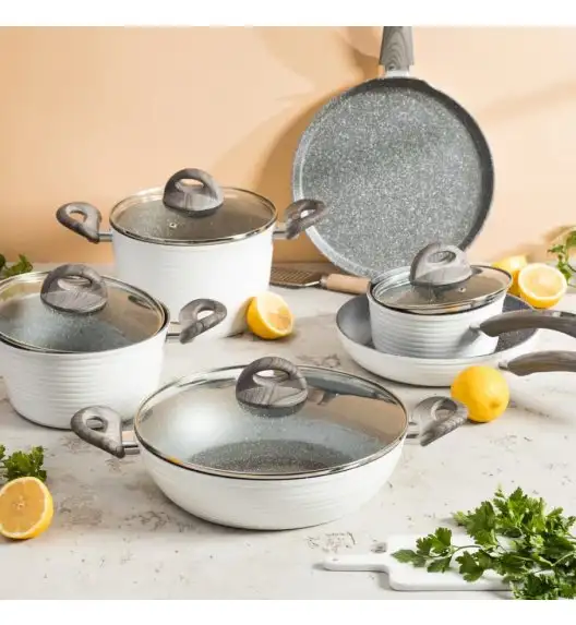 AMBITION WAVY Garnek 24 cm z powłoką Qualum Basic Stone Edition