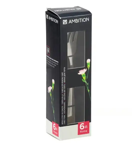 AMBITION ROMA Sztućce zestaw 6 widelczyków do ciasta dla 6 osób / połysk