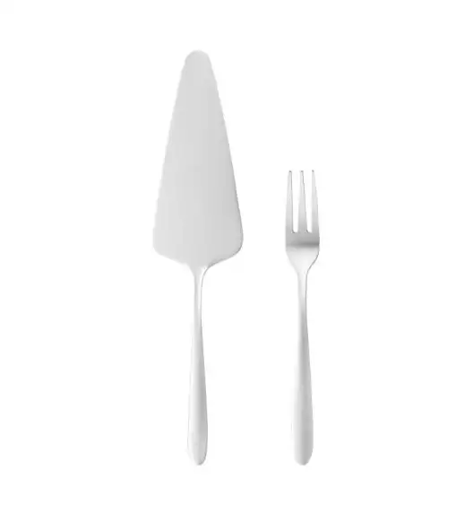 AMBITION ROMA Sztućce zestaw do ciasta 7 el / widelczyki + łopatka / dla 6 osób / połysk